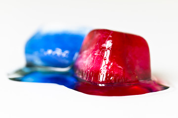 Image showing Red and blue ice cubes
