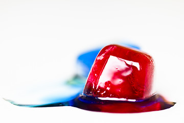 Image showing Red and blue ice cubes