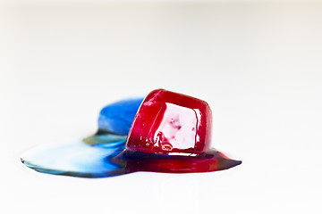 Image showing Red and blue ice cubes