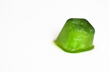 Image showing Single green ice cube