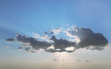 Image showing Sun behind the clouds