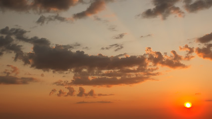 Image showing The tragic sunset cloudscape