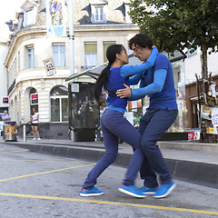 Image showing Dancers in the street