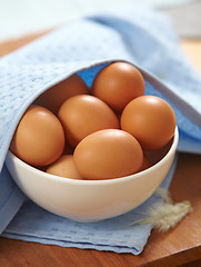 Image showing fresh brown eggs