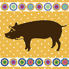 Image showing Retro pig 