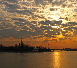 Image showing The sky above Neva-river