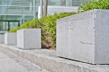 Image showing rectangular granite fence