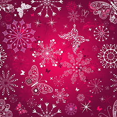 Image showing Seamless purple christmas pattern