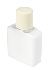 Image showing White cosmetic cream in transparent bottle