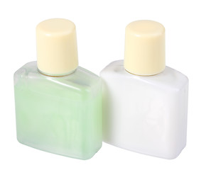 Image showing Two cosmetic cream in transparent bottles