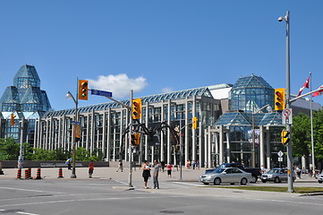 Image showing National Art Gallery & Giant Spider in Ottawa