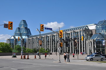 Image showing National Art Gallery & Giant Spider in Ottawa