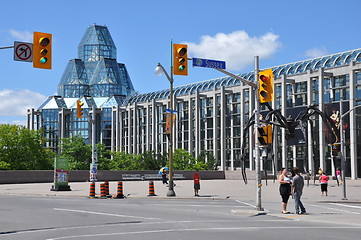 Image showing National Art Gallery & Giant Spider in Ottawa