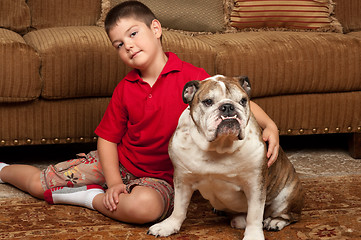 Image showing Boy and Dog