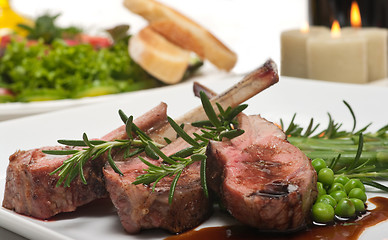 Image showing Lamb Chop and Salad