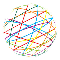 Image showing abstract sphere from color lines