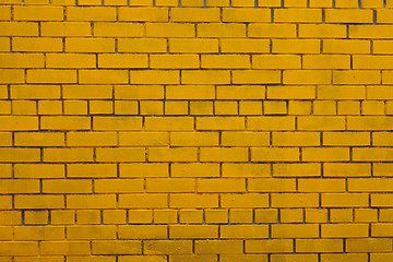 Image showing Background with old yellow painted brick wall