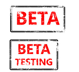 Image showing stamp that shows the term beta testing