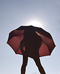 Image showing girl with umbrella