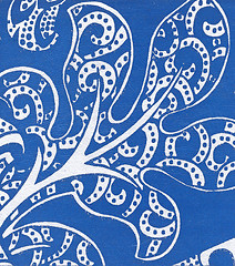 Image showing blue skin texture with a floral pattern