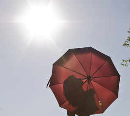 Image showing girl with umbrella