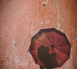 Image showing girl with umbrella