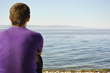 Image showing Man At The Sea