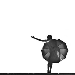 Image showing girl with umbrella