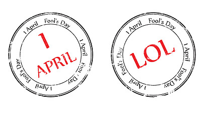 Image showing Grunge rubber stamp with the text Fool's Day