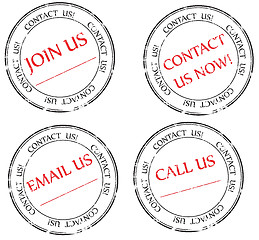 Image showing Contact us, Email us, Join us message on stamp