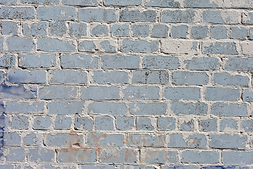 Image showing Background with old painted brick wall