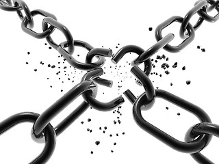 Image showing 3D chain breaking