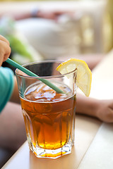 Image showing Glass of ice tea