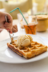 Image showing Delicious waffle