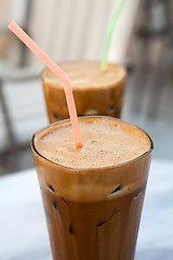 Image showing Frappes on a cafe table