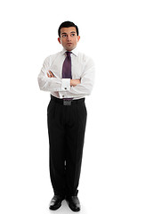 Image showing Businessman thinking looking up