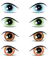 Image showing cartoon eye. Vector set