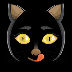 Image showing illustration. head of a black cat