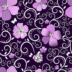 Image showing Violet floral pattern