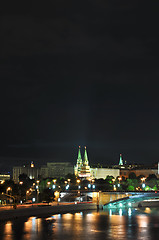 Image showing Night view to the Moscow Kremlin