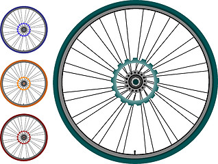 Image showing Bike wheel set - vector illustration isolated on white