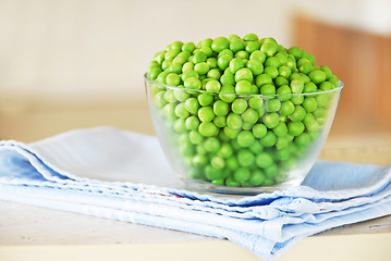 Image showing Young green peas