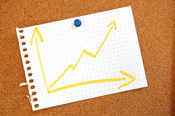 Image showing business graph with arrow showing growth