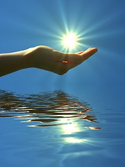 Image showing hand holding sun
