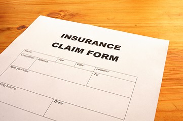 Image showing insurance claim form