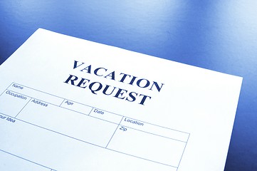 Image showing vacation request