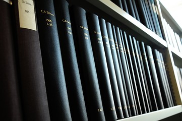 Image showing books in a library