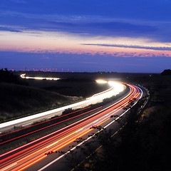 Image showing night traffic on highway