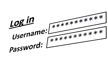 Image showing login on a website in the internet