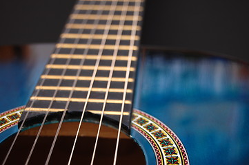 Image showing blue music guitar for playing party music 